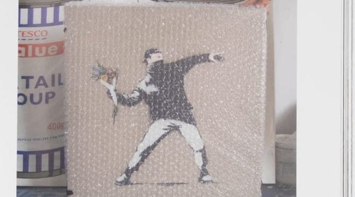 The Flower Thrower, from Banksy Captured (p.113).